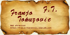 Franjo Topuzović vizit kartica